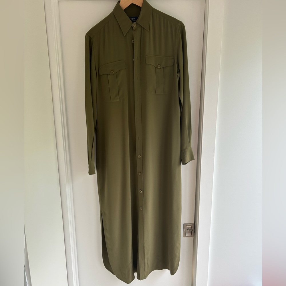 Ralph Lauren Green Silk Dress